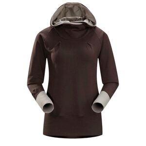Arc’teryx Detente Hoodie Gorpcore Granola Womens M Outdoor Pockets Brown Cotton
